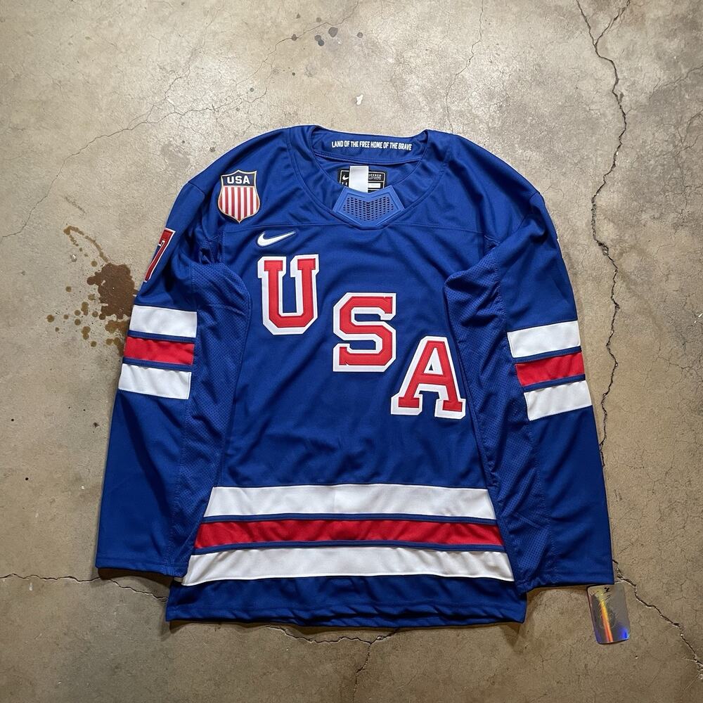 Brady Tkachuk 2026 Olympics Team USA Size XL Jersey Blue - Picture 4 of 8